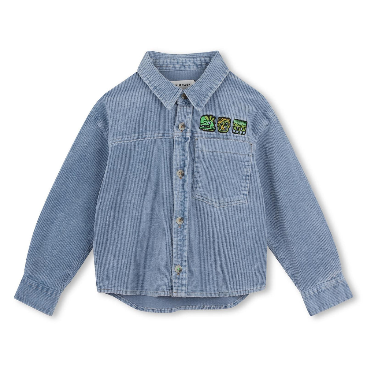 Velluto shirt jacket, chest ricamo, 1 chest tasca, buttoned chiusura. U22307 81U BILLIE BLUSH KIDS 