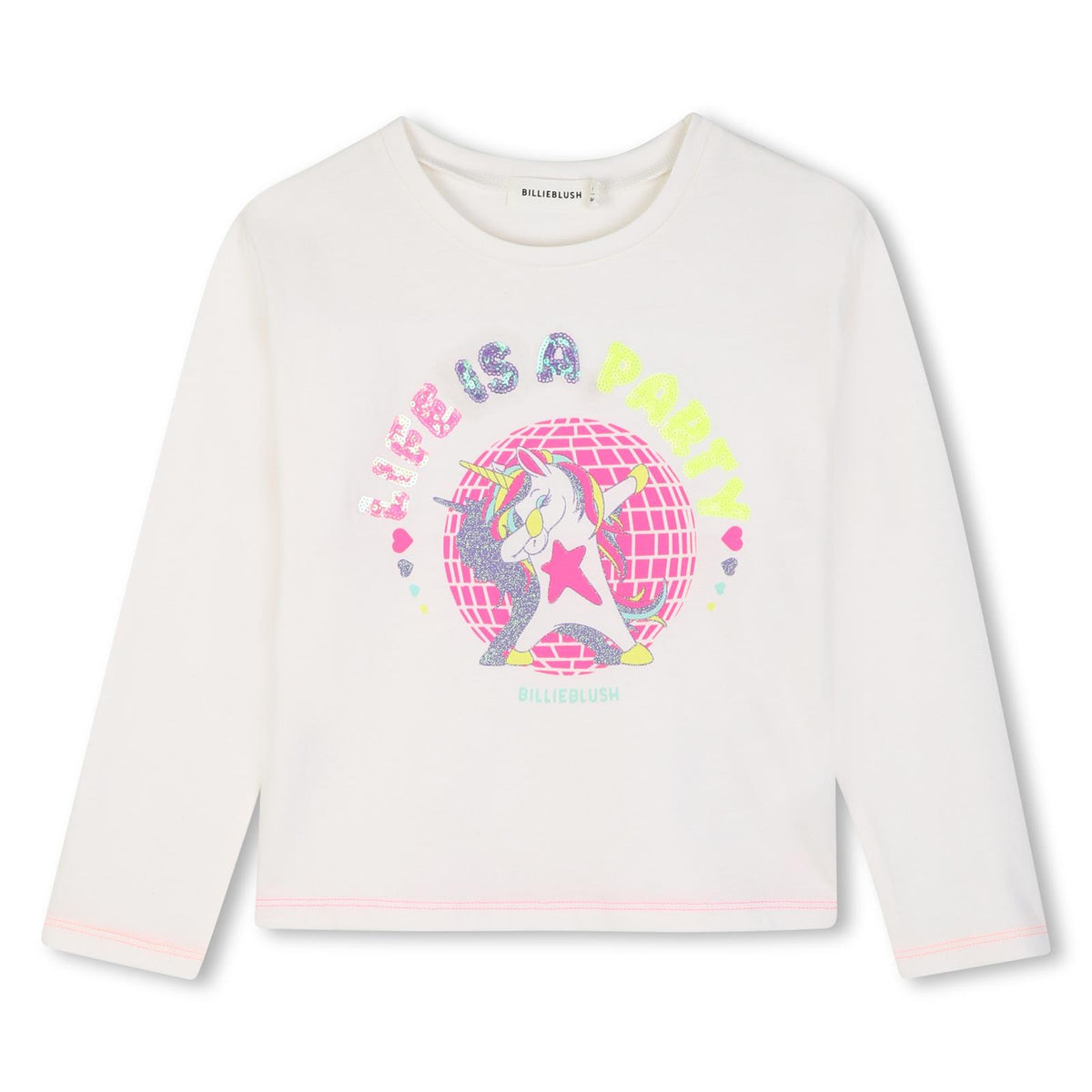T-shirt in jersey, maniche lunghe, illustrazione con paillettes e glitter sul davanti. Vestibilità comfort. U22382 121 BILLIE BLUSH KIDS 