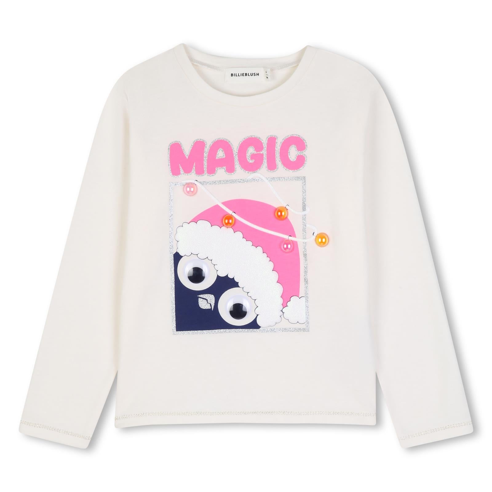 Ceremony t-shirt in jersey, maniche lunghe, illustrazione sul davanti con puff ink e glitter. Vestibilità comfort. U22390 121 BILLIE BLUSH KIDS 