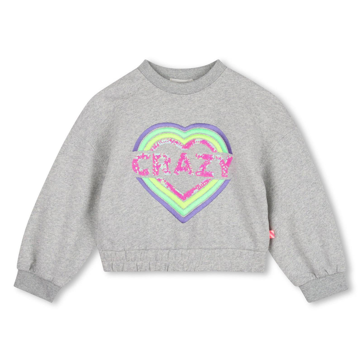 Lucido felpa in cotone garzato, costina su scollo, polsini e fondo, ricamato illustrazione con paillettes sul davanti. U22400 111 BILLIE BLUSH KIDS 