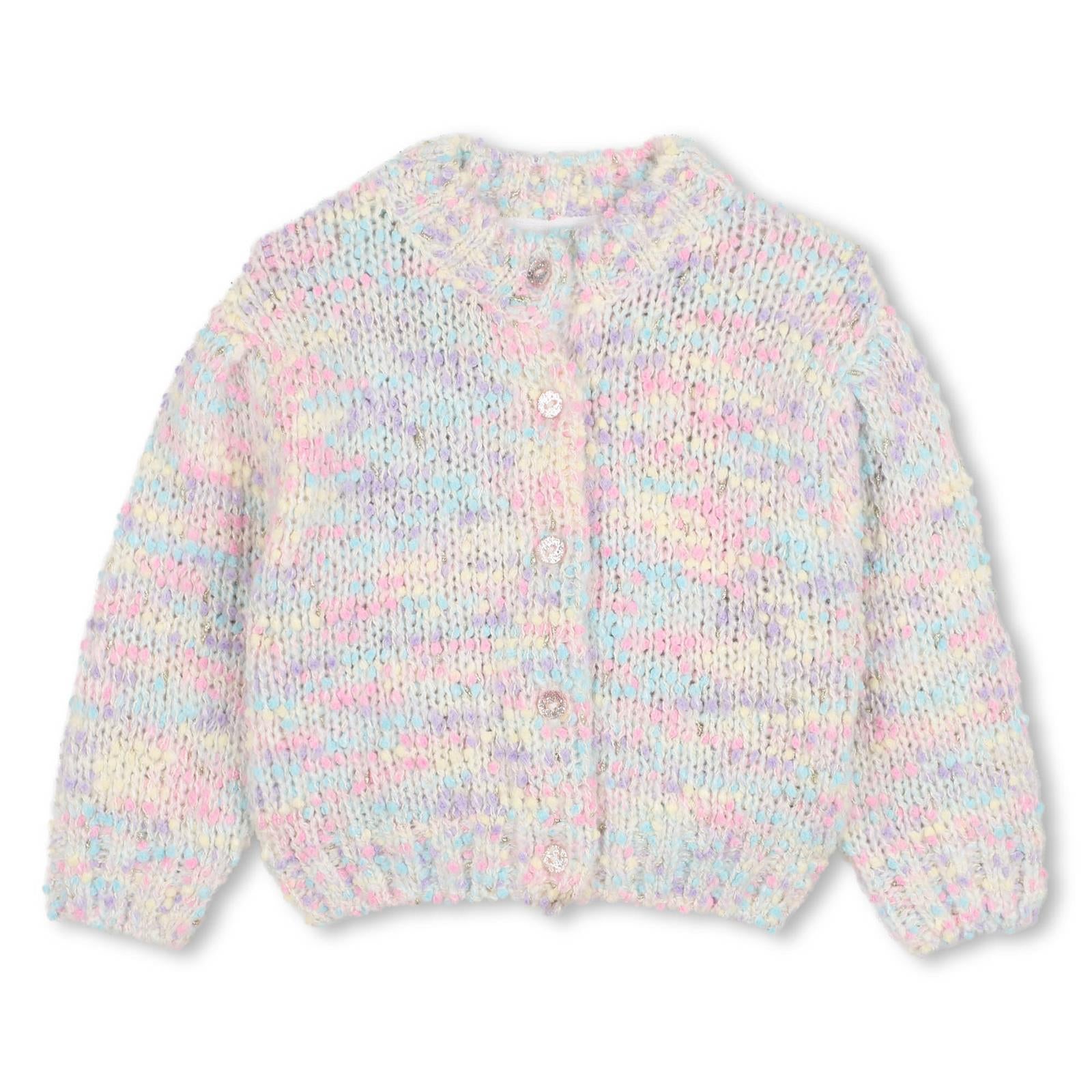 Cardigan in maglia, filato fantasia, chiusura con bottoni sul davanti. U22457 Z41 BILLIE BLUSH KIDS 