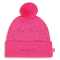 Cappello con pompon rosa