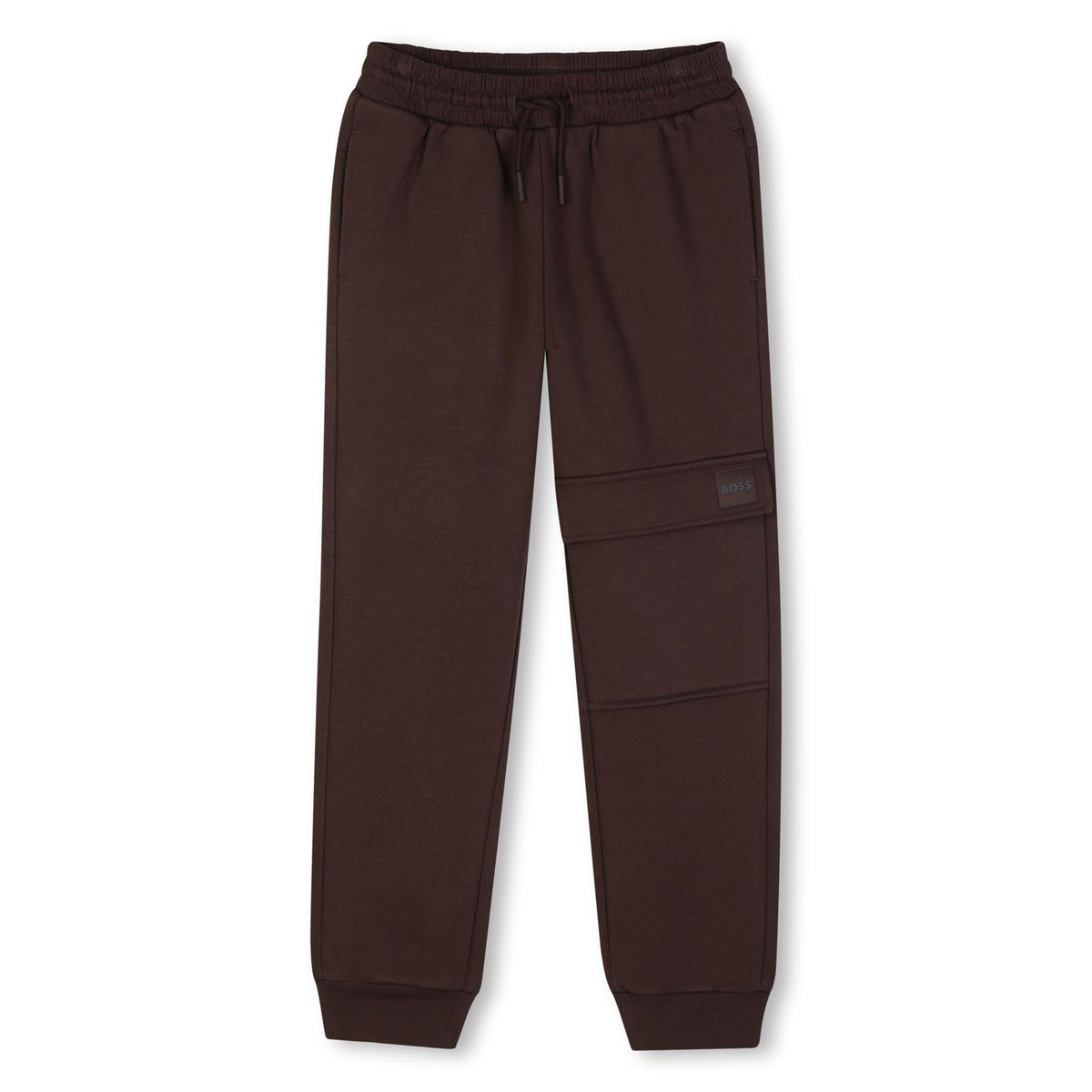Fleece pantaloni. Vita elastica con coulisse. Two side tasche. Flap tasca sul knee. Boss label in hd sul tasca flap. One flap tasca al retro con a raiser below fascia in vita. Large fit. J53352 343 BOSS KIDSWEAR 