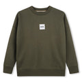 Sweatshirt in fleece, cotton, polyester. Round collar, boss woven label centered on chest.
