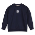 Sweatshirt in fleece, cotton, polyester. Round collar, boss woven label centered on chest.