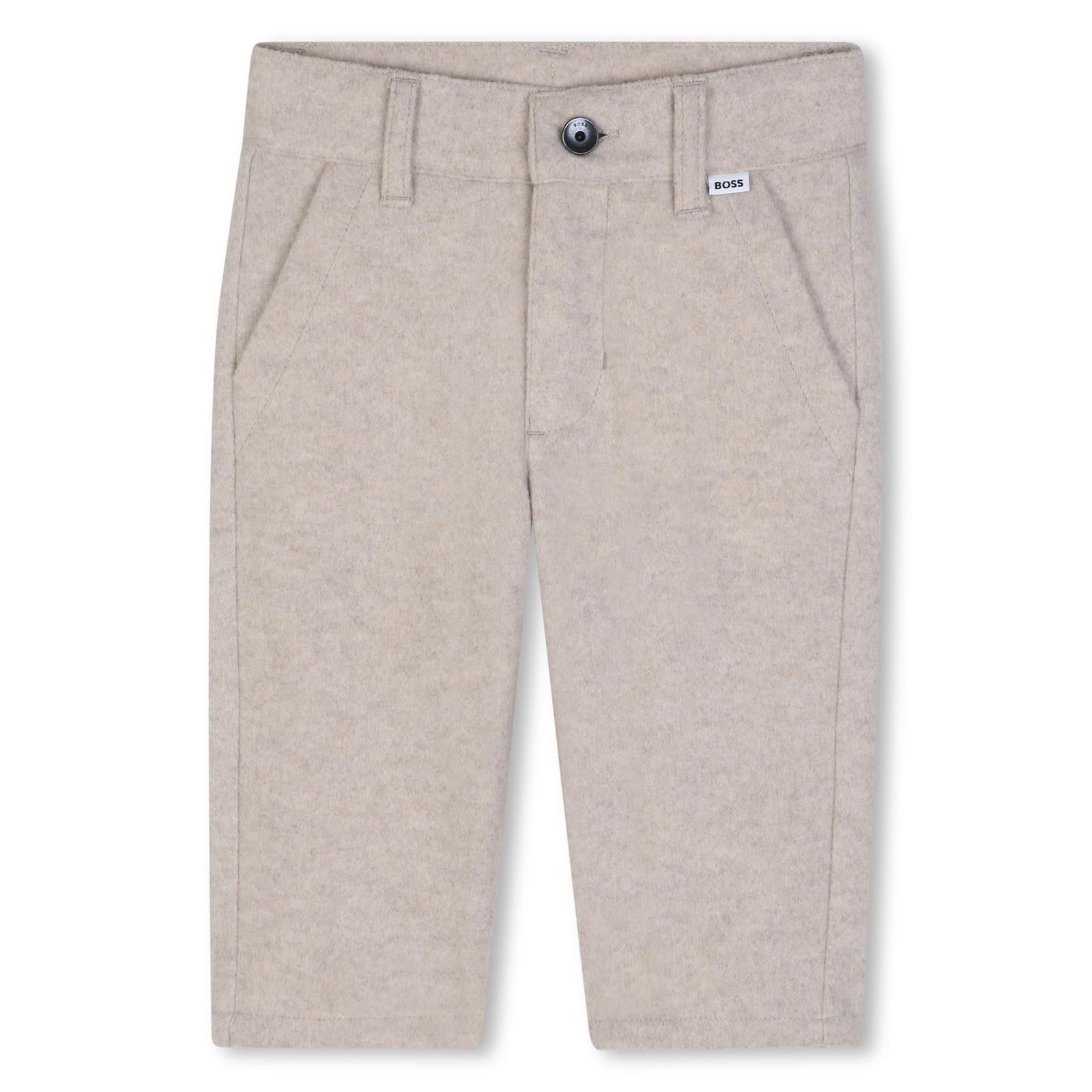 Flannel pantaloni con chiusura con bottoni. Cintura loops. Two davanti tasche. Two welt tasche al retro. Boss logo above retro tasca. Goes well con cardigan j53477. J53469 B51 BOSS KIDSWEAR 