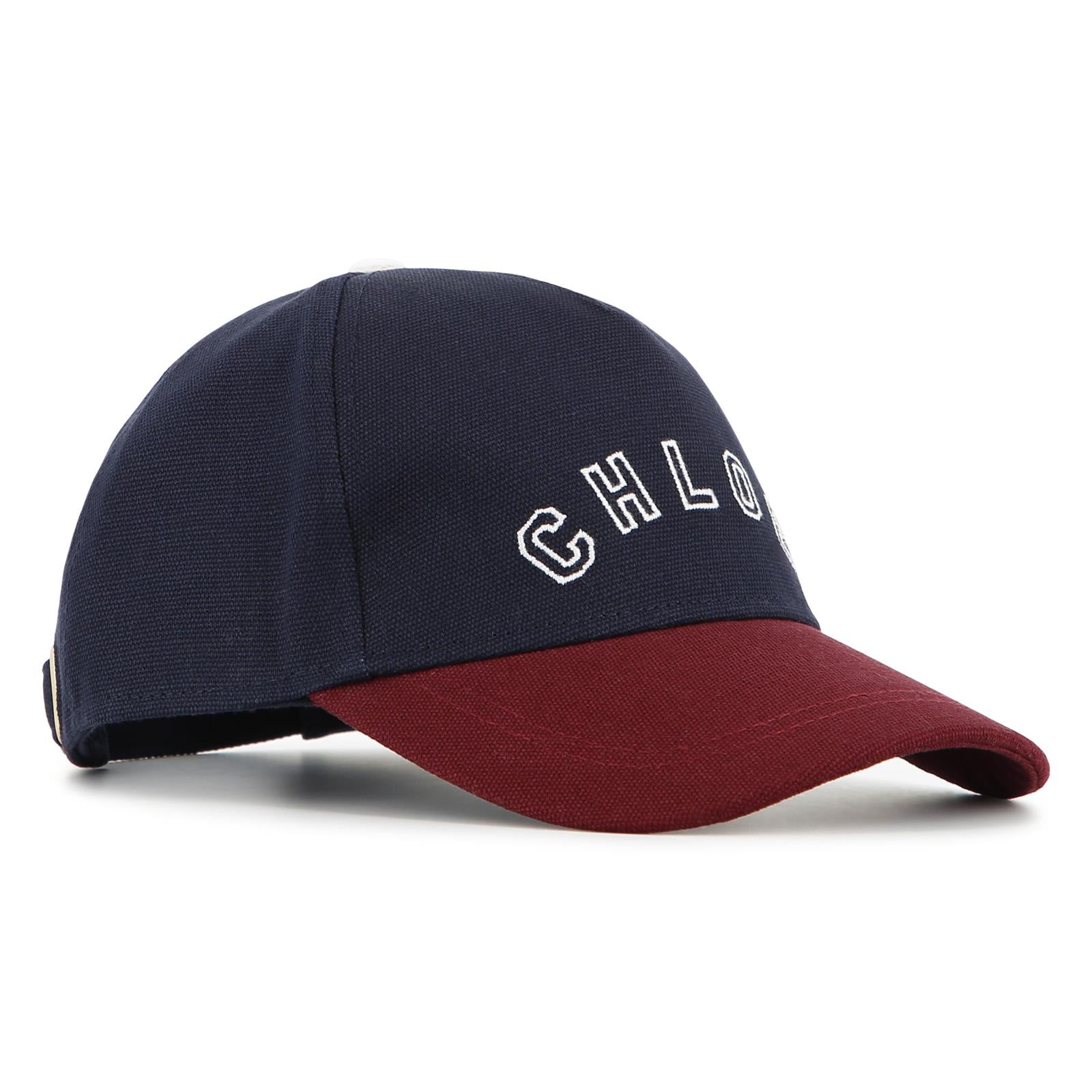 Canvas cap, containing cotton from organic farming, con chloé logo ricamato on davanti, regolabile con buckle on retro. C21310 859 CHLOE KIDS 