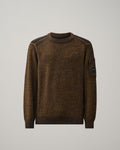 Maglione con cuciture a contrasto marrone