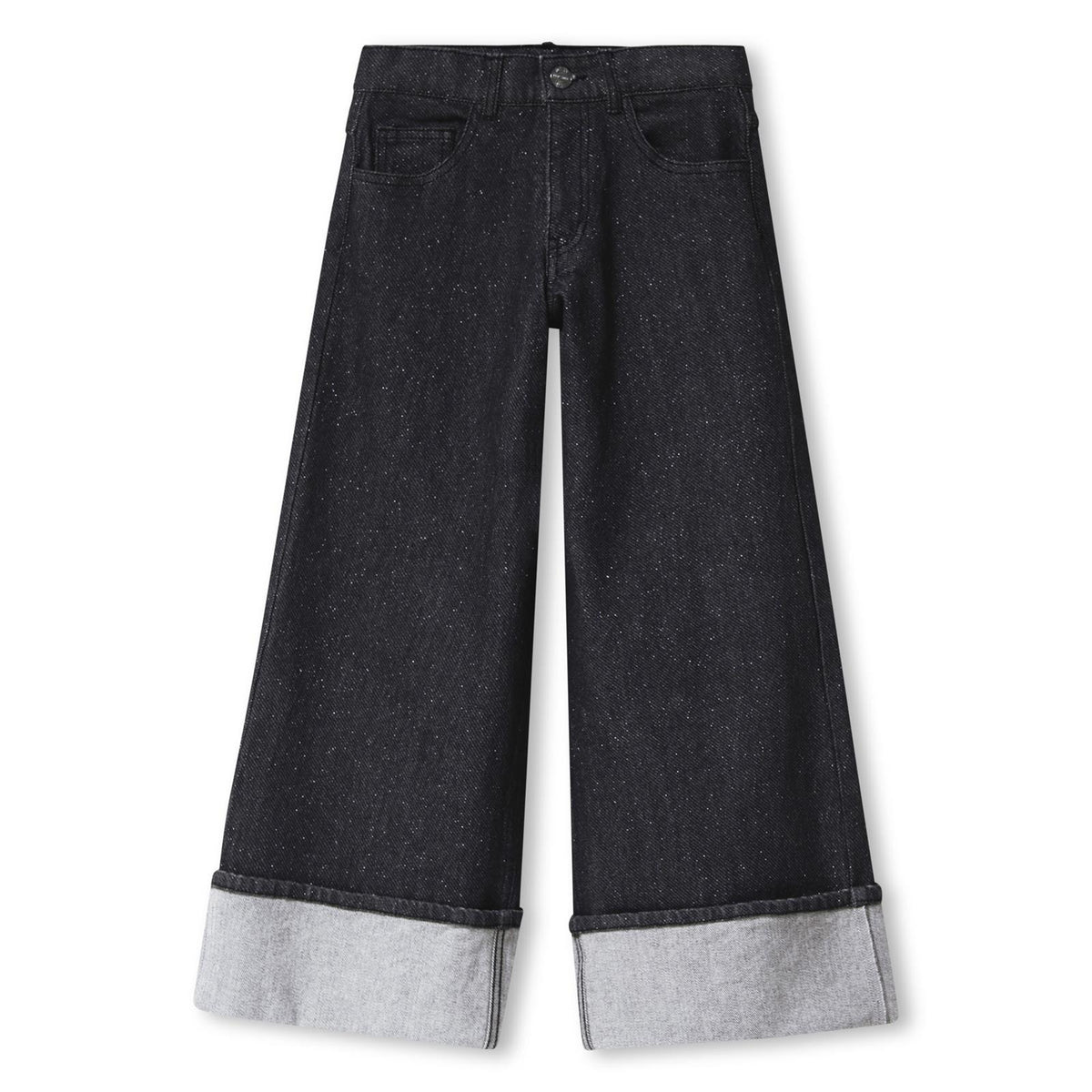 5 tasche pantaloni in denim in 98% cotton, 2% elastane con silver detail. Button chiusura at vita. Vita regolabile con buttons until 10 years. Dkny label al retro. Turn-up al fondo of legs. D62783 Z11 DKNY KIDS 