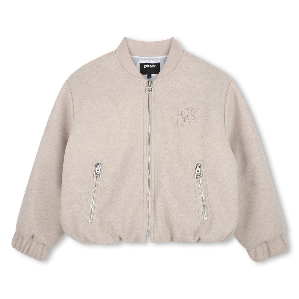 Mini-me blouson in 85% polyester, 15% viscose. Davanti zipped tasche. Dkny badge at chest. Davanti zip chiusura. D62804 C10 DKNY KIDS 