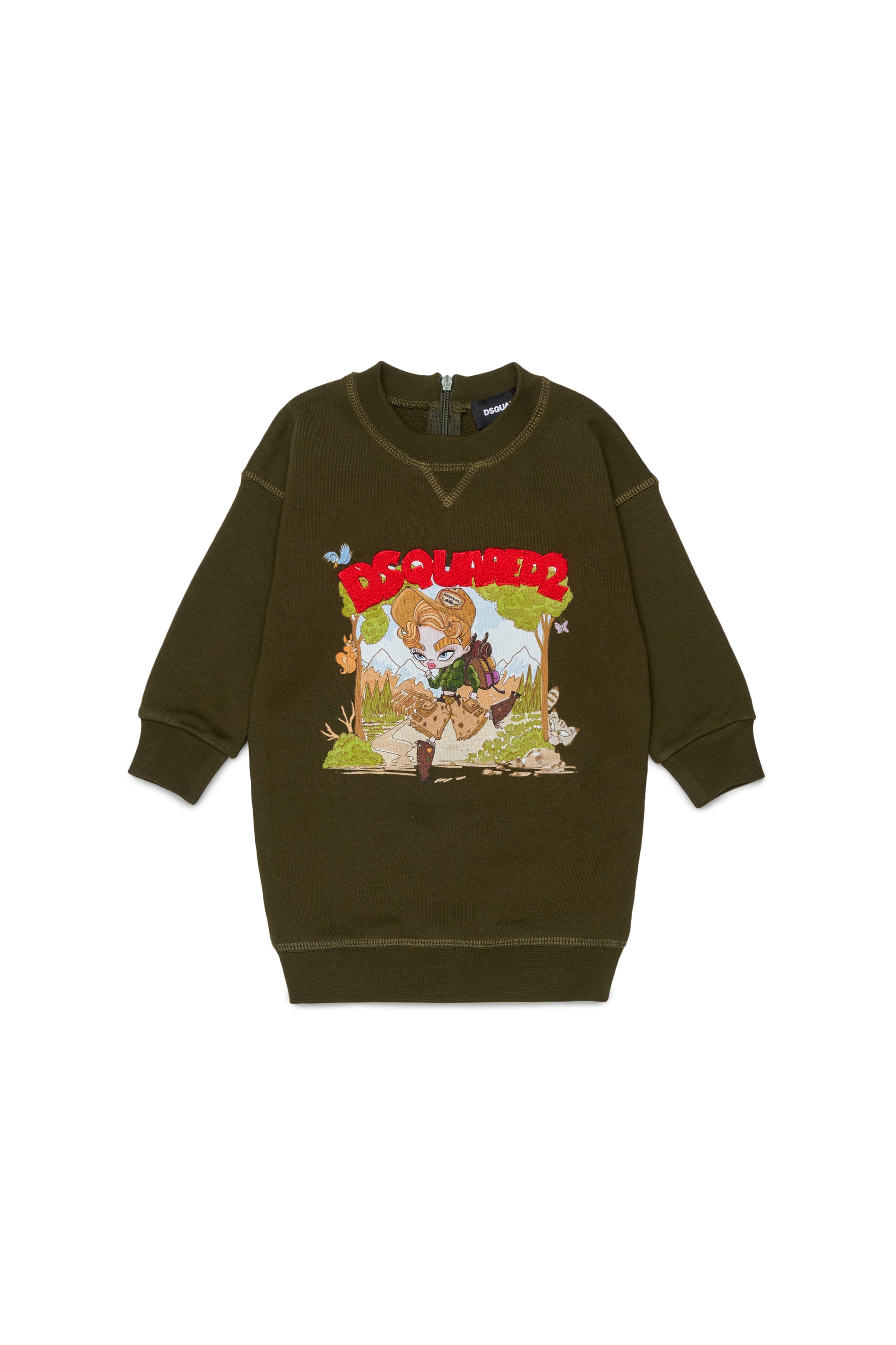 Abito Tarmac Green DQ3482D0AJ2 DQ558 DSQUARED KIDS 