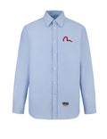 Camicia Oxford W/ Red Seagull Print Blu