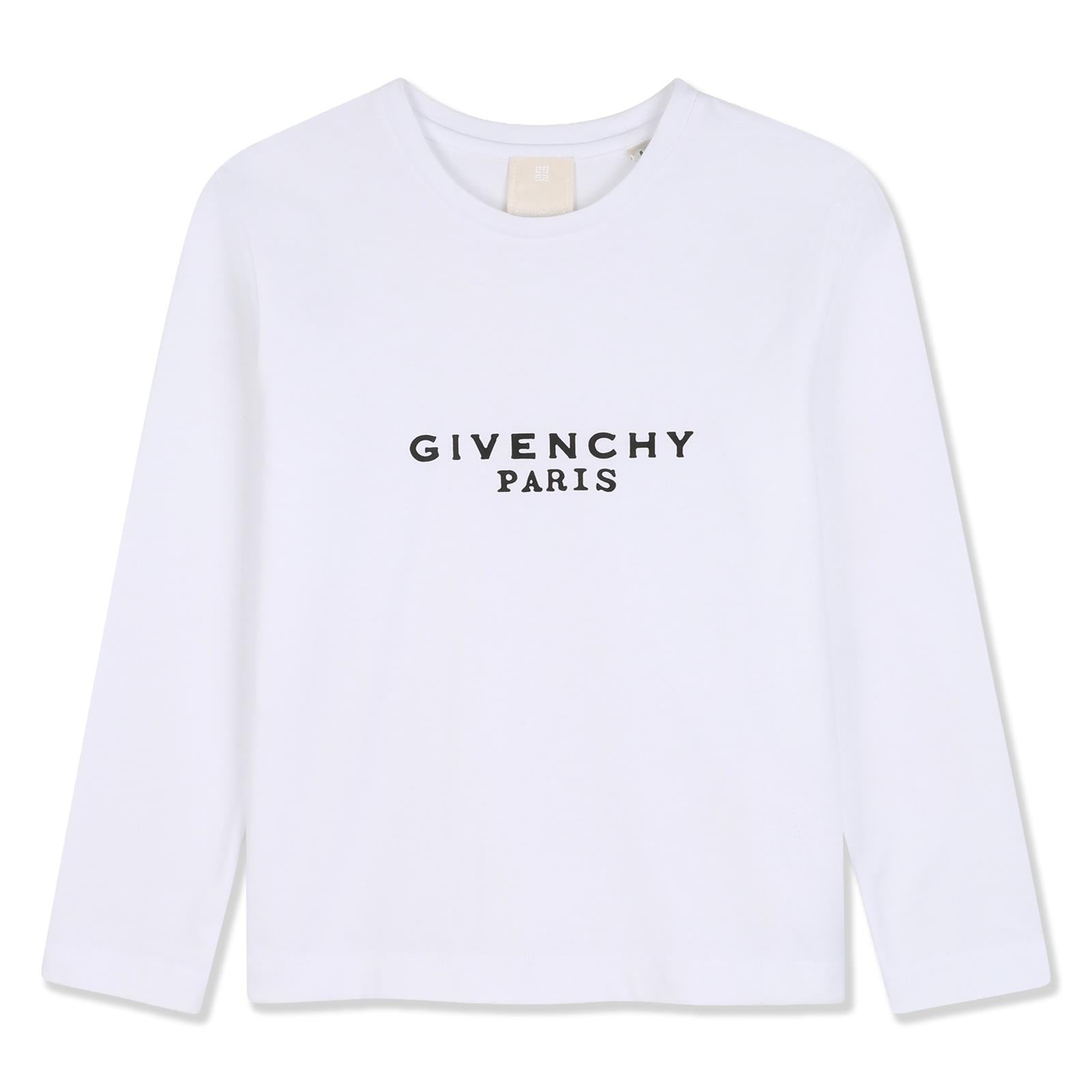 T-shirt in jersey, cotton from organic farming, maniche, givenchy stampa on davanti. H31321 10P GIVENCHY KIDS 