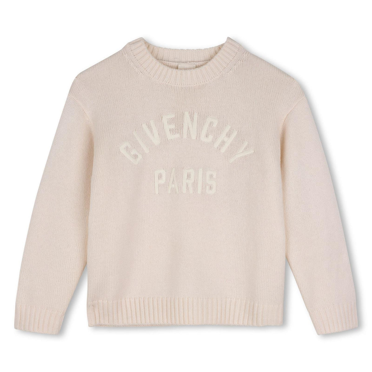In maglia felpa in 80% wool e 20% cashmere. Tone on tone e relief givenchy logo ricamo at davanti. H31487 117 GIVENCHY KIDS 