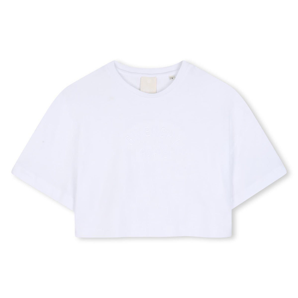 T-shirt in jersey, cotton from organic farming, maniche, givenchy logo ricamo at davanti. H31559 10P GIVENCHY KIDS 