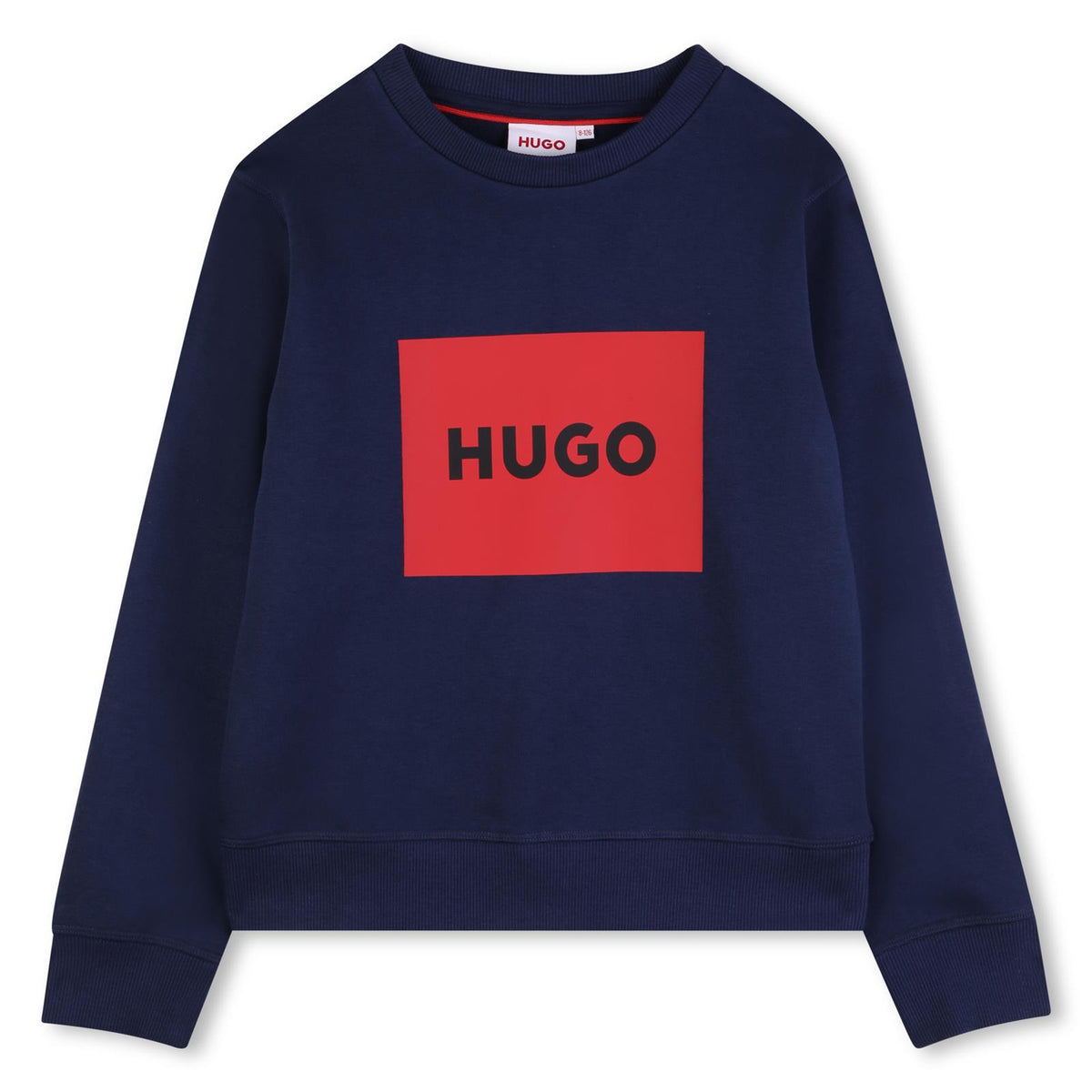 Round neck sweatshirt in cotton polyester fleece, box logo printed sul davanti. Vestibilità regolare G01184 85C HUGO KIDS 