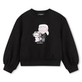 Double jersey sweatshirt. Choupette illustrazione sul davanti con tulle detailing e karl lagerfeld logo illustrazione sul retro.