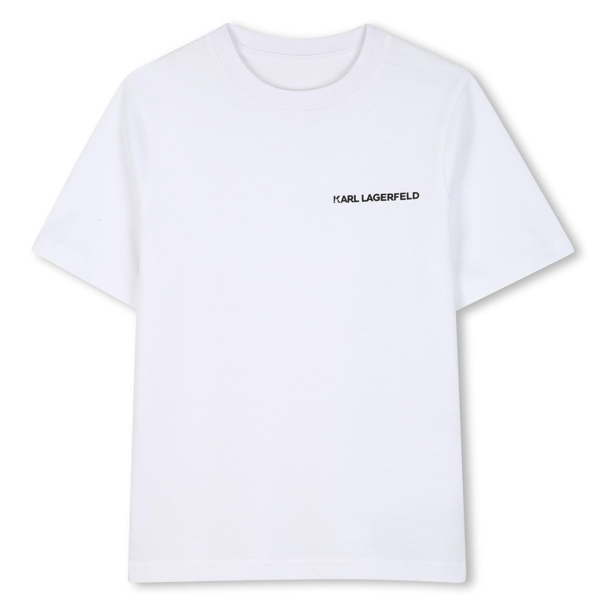 Set of 2 short-maniche t-shirts in cotton. Set 1: black+black, set 2: white+black. Karl lagerfeld illustrazione sul chest. Z31469 M41 KARL LAGERFELD KIDS 