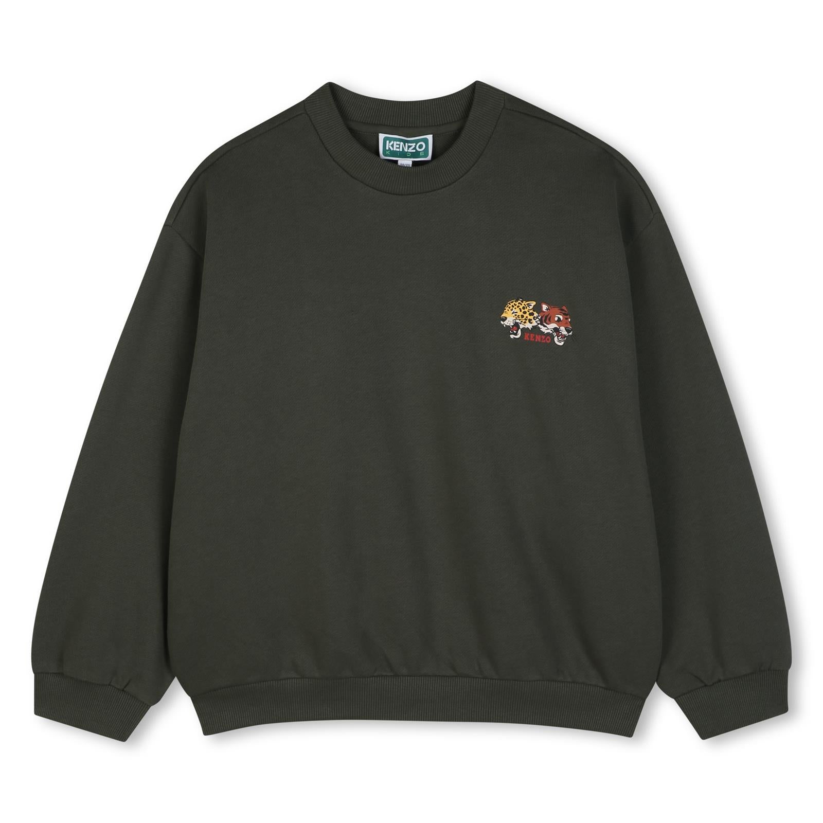 Sweatshirt in non-brushed fleece (100% cotton), branded stampa on davanti e nel retro. K61940 64Q KENZO KIDS 