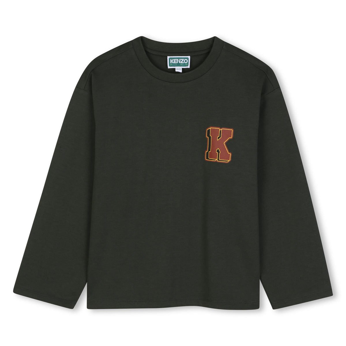 Maniche lunghe t-shirt (100% organic cotton), heavy jersey, branded stampa on chest e nel retro. K61947 64Q KENZO KIDS 