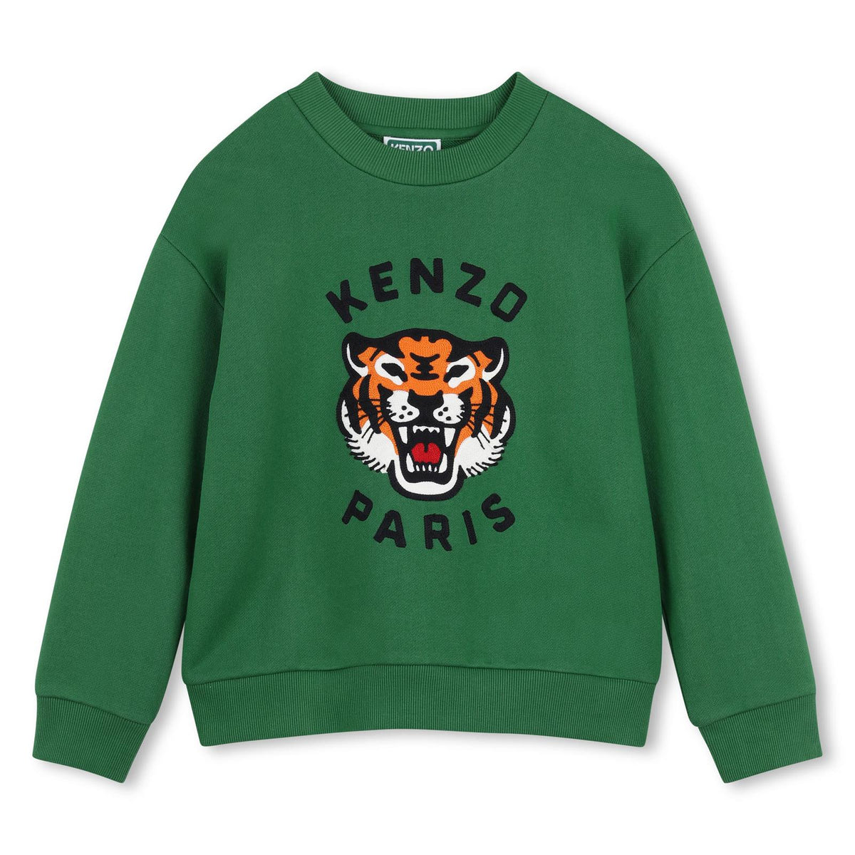 Sweatshirt in unbrushed fleece (100% cotton), branded ricamo on davanti. K62029 651 KENZO KIDS 