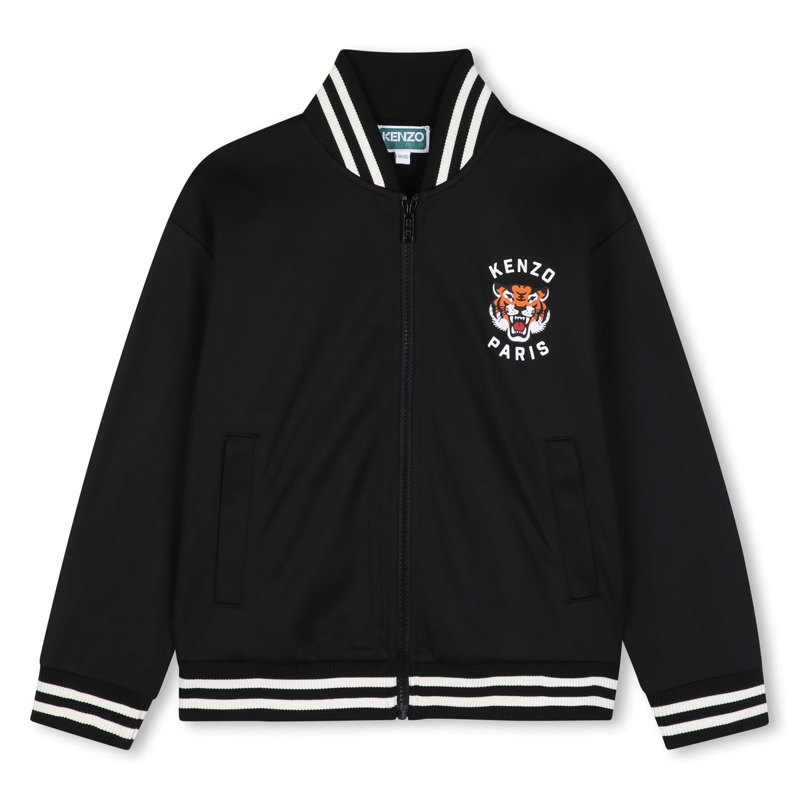 Cardigan in brushed pique (100% cotton), two tasche, zip chiusura e branded prints on chest e nel retro. K62036 09B KENZO KIDS 