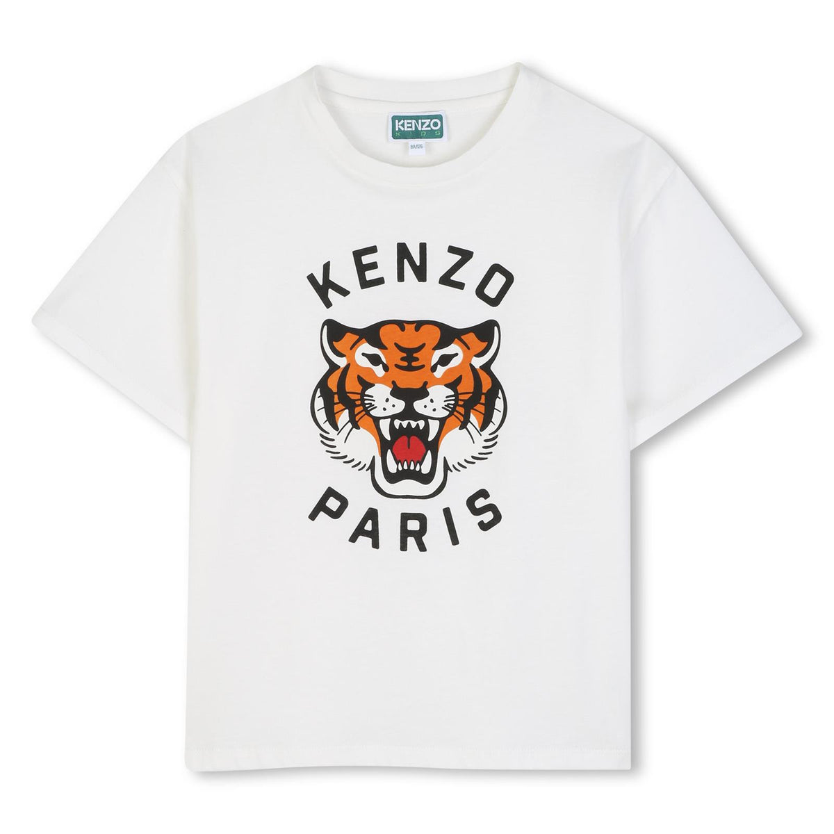 T-shirt in jersey (100% organic cotton), branded stampa on davanti. K62051 117 KENZO KIDS 