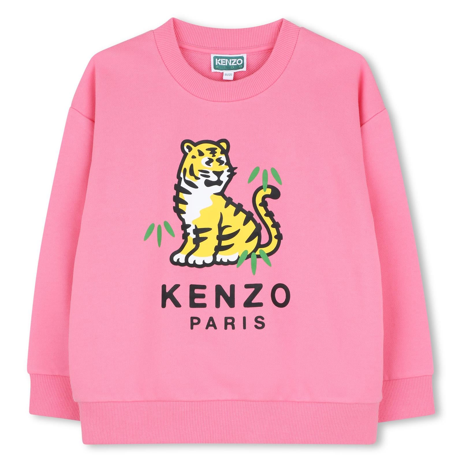Sweatshirt in non-brushed fleece (100% cotton), branded stampa on davanti e retro. K62189 45A KENZO KIDS 