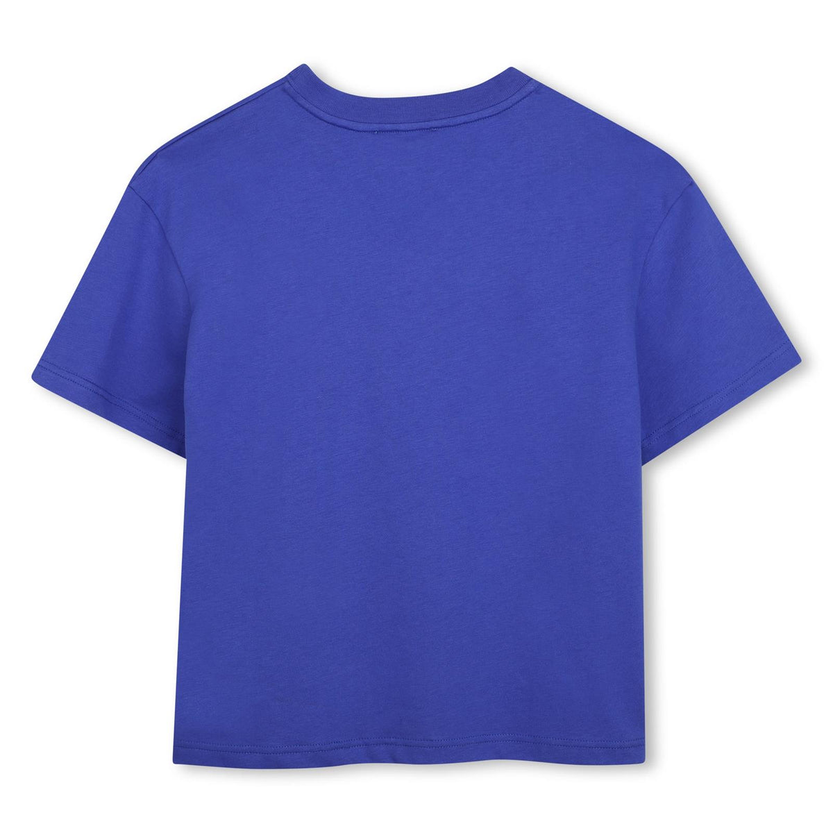 Cotton from organic farming jersey t-shirt, tone-on-tone ribbed scollo, lanvin brand bouclette ricamo sul davanti. Ricamo inspired by adult collection. N30432 80A LANVIN KIDS 