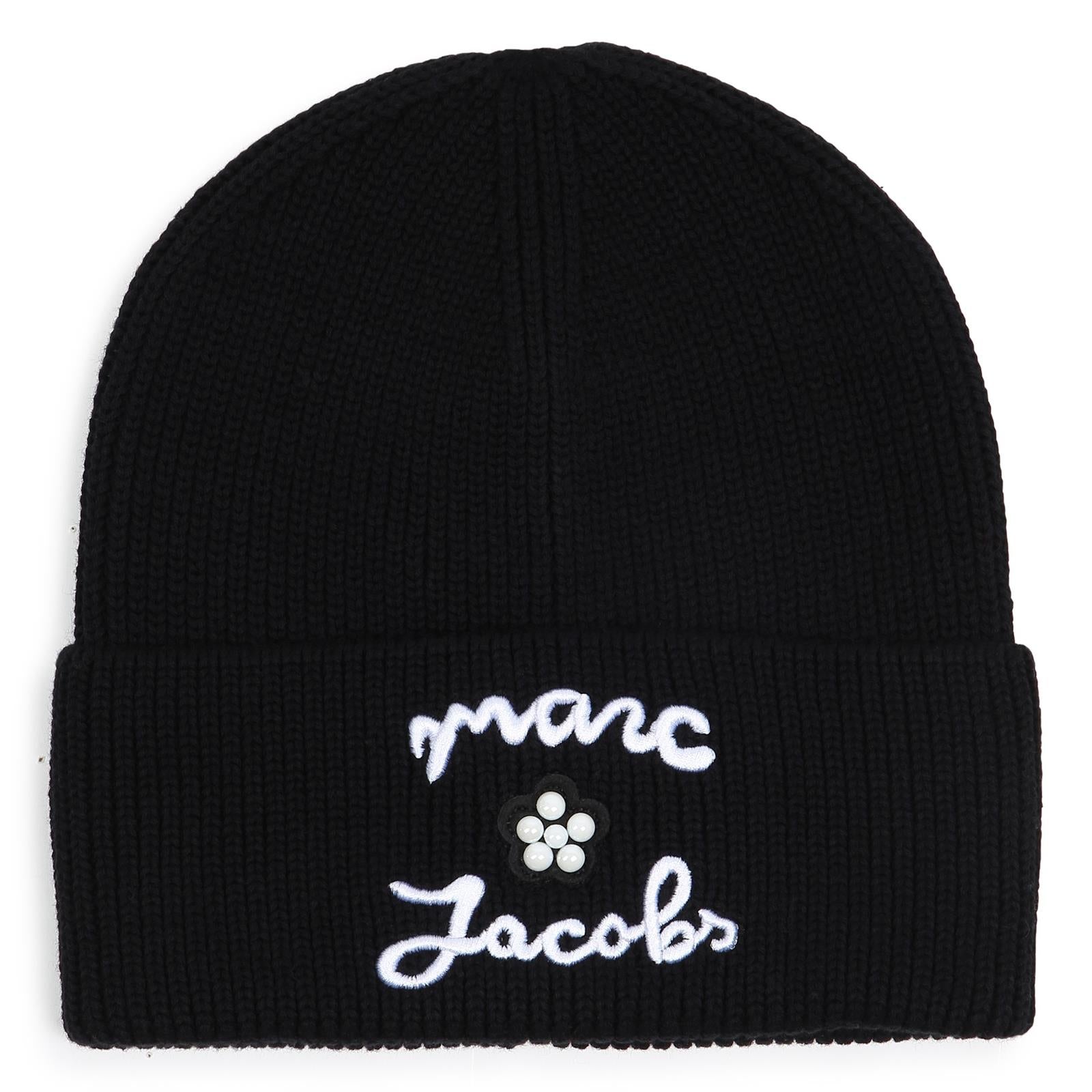 Knit cotton beanie con ricamo e lucido borchie. W61087 09B MARC JACOBS KIDS 