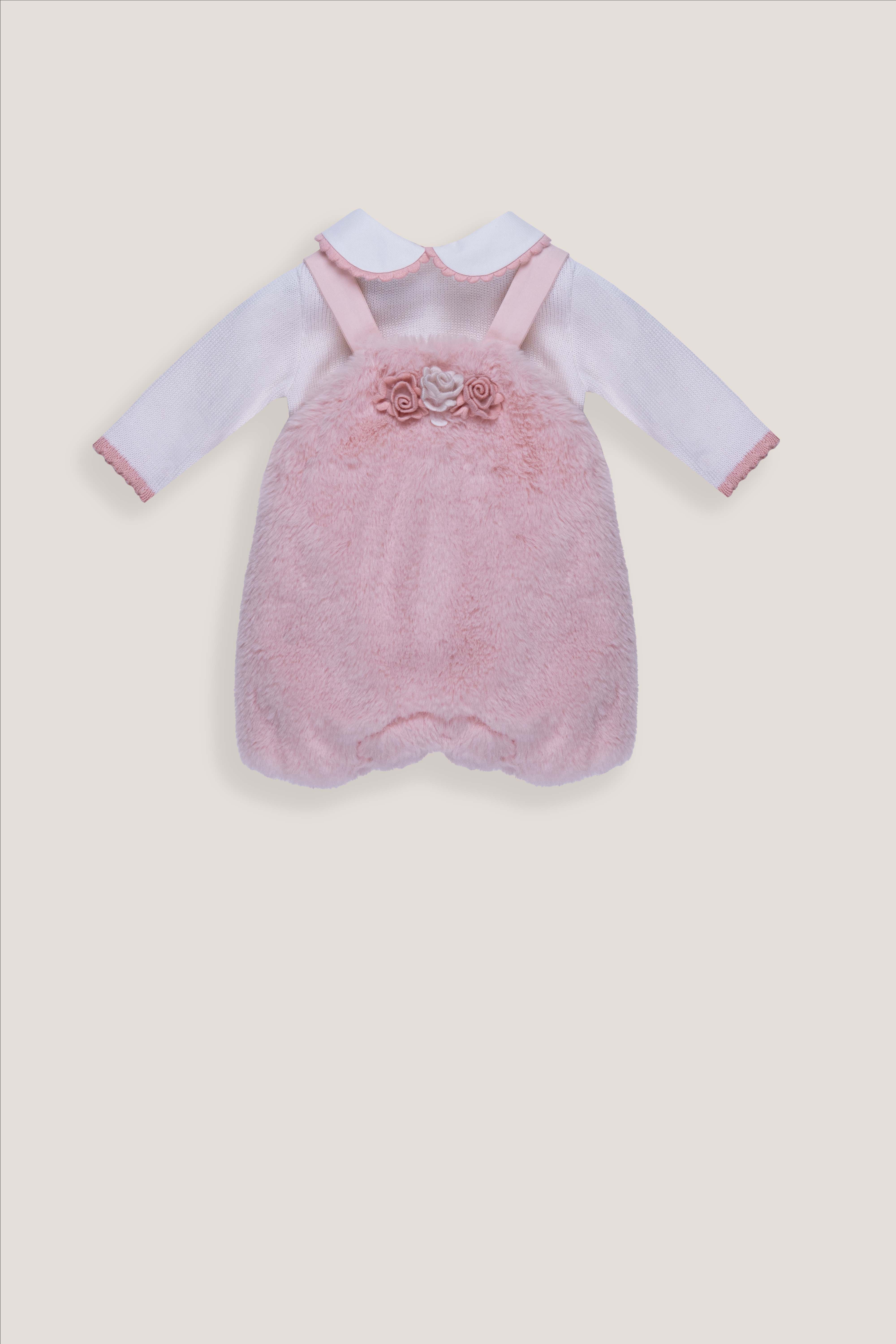 Set 2 pezzi con salopette corta tessuto IS3230 C3PE MARLU' KIDS 