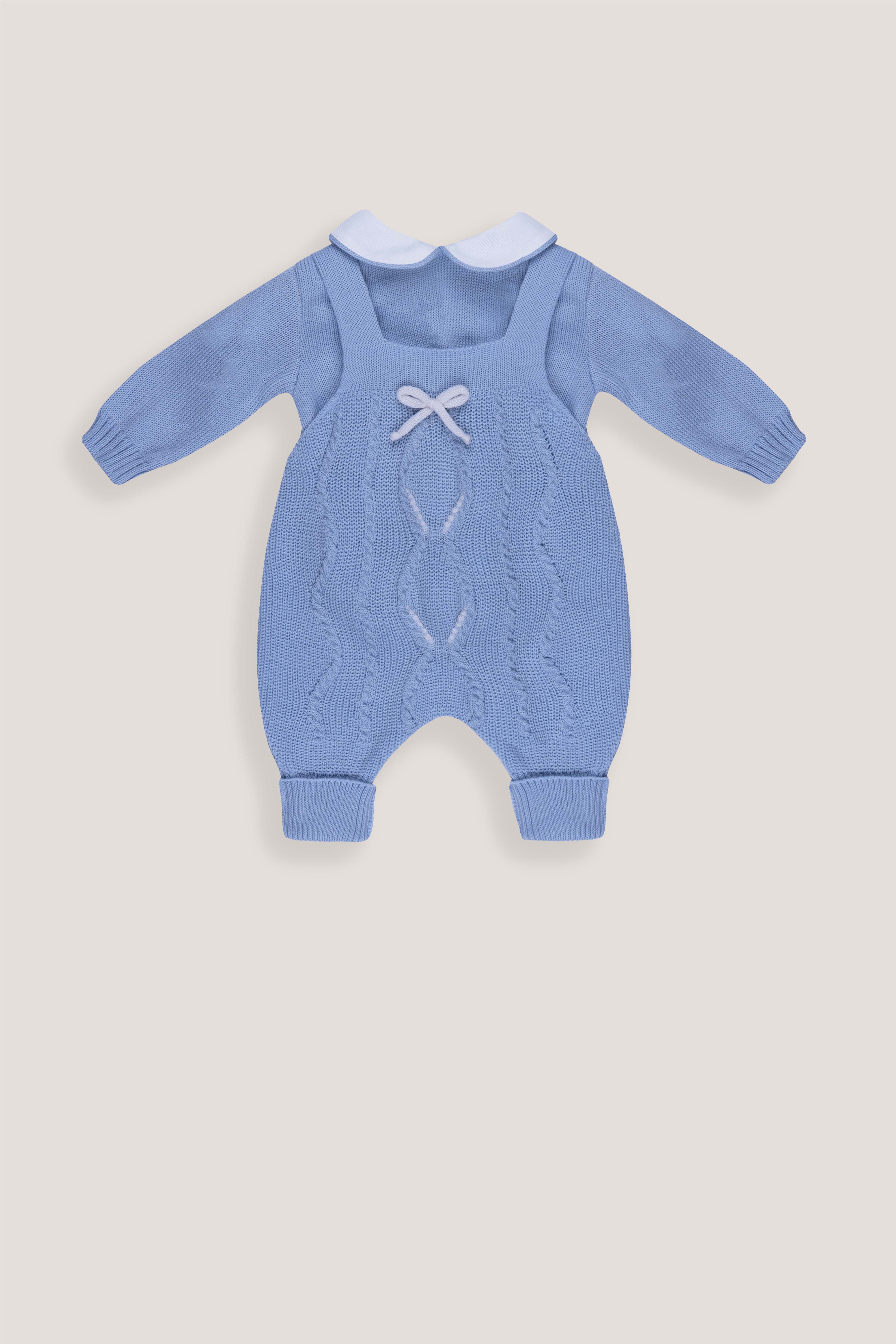 Set 2 pezzi con salopete  lungo smacchinato IS5030 C402 MARLU' KIDS 