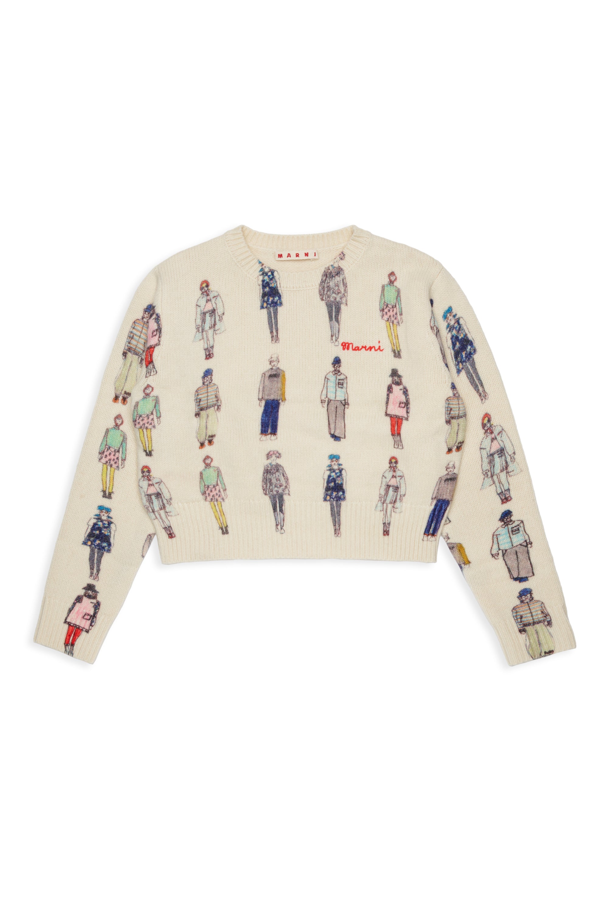 Maglione in Lana Pearl White M01952M00Y6 0M116 MARNI KIDS 