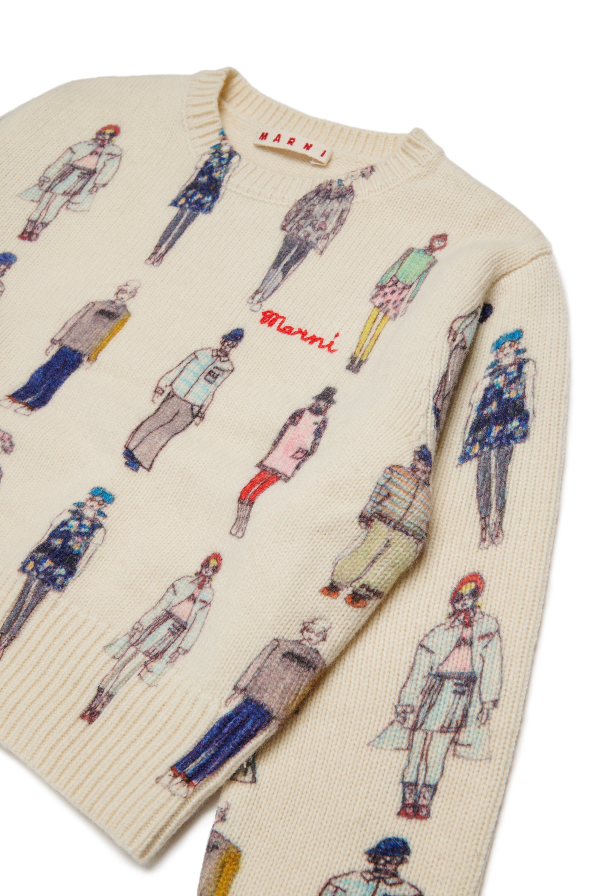 Maglione in Lana Pearl White M01952M00Y6 0M116 MARNI KIDS 
