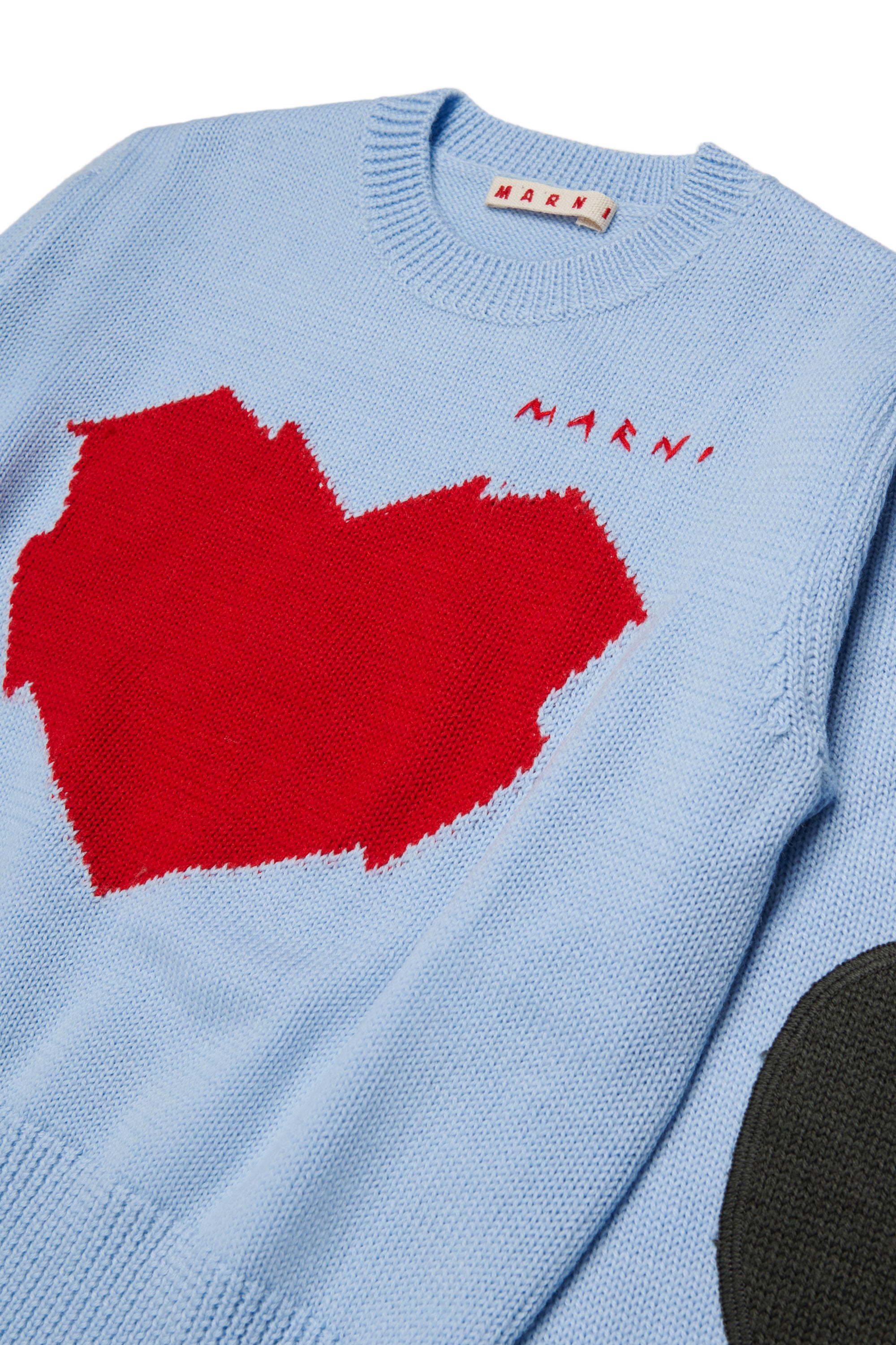 Maglione in Lana Powder Light Blue M02017M00XT 0M863 MARNI KIDS 