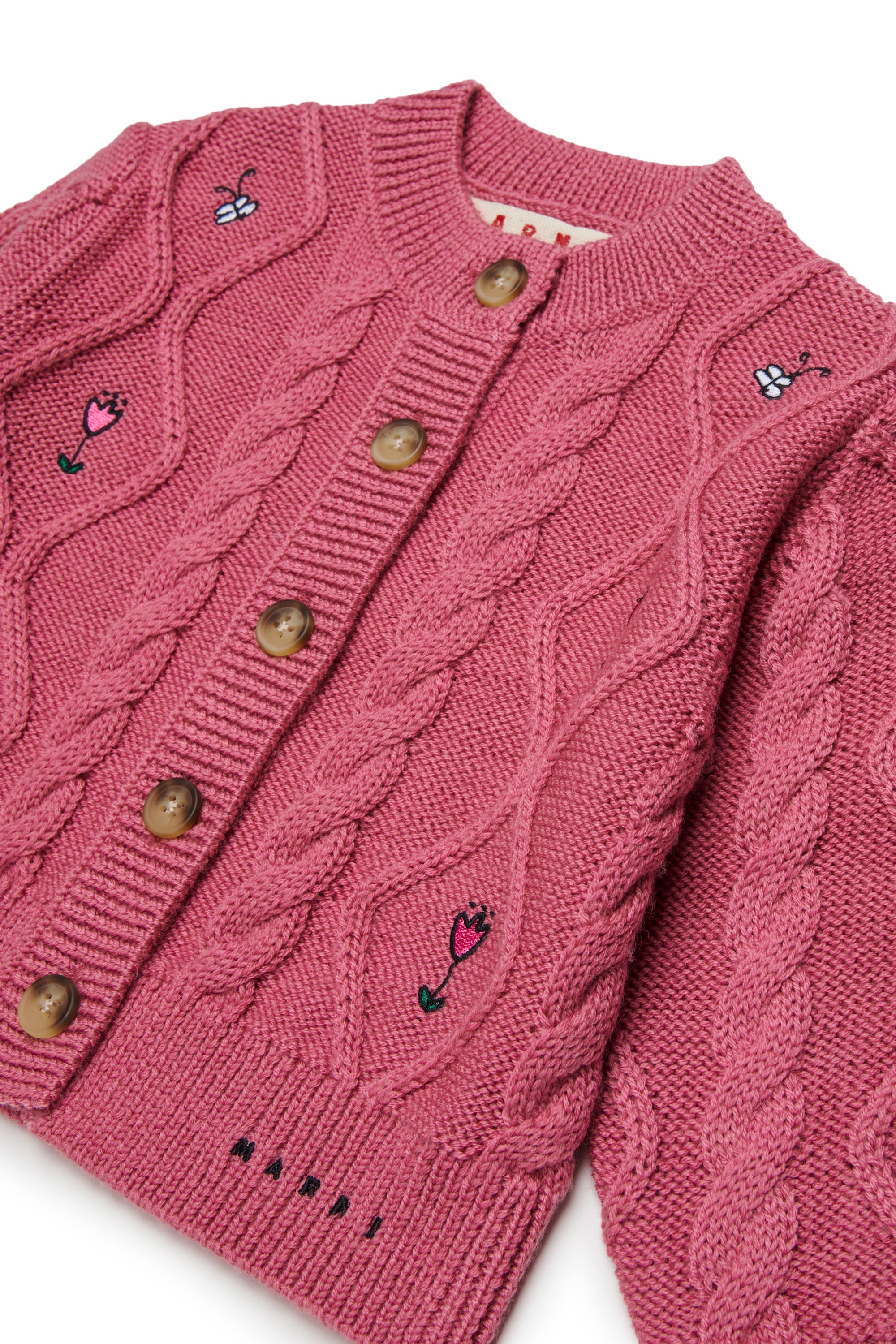Cardigan in Lana Sweet Pink M02034M00XS 0M352 MARNI KIDS 