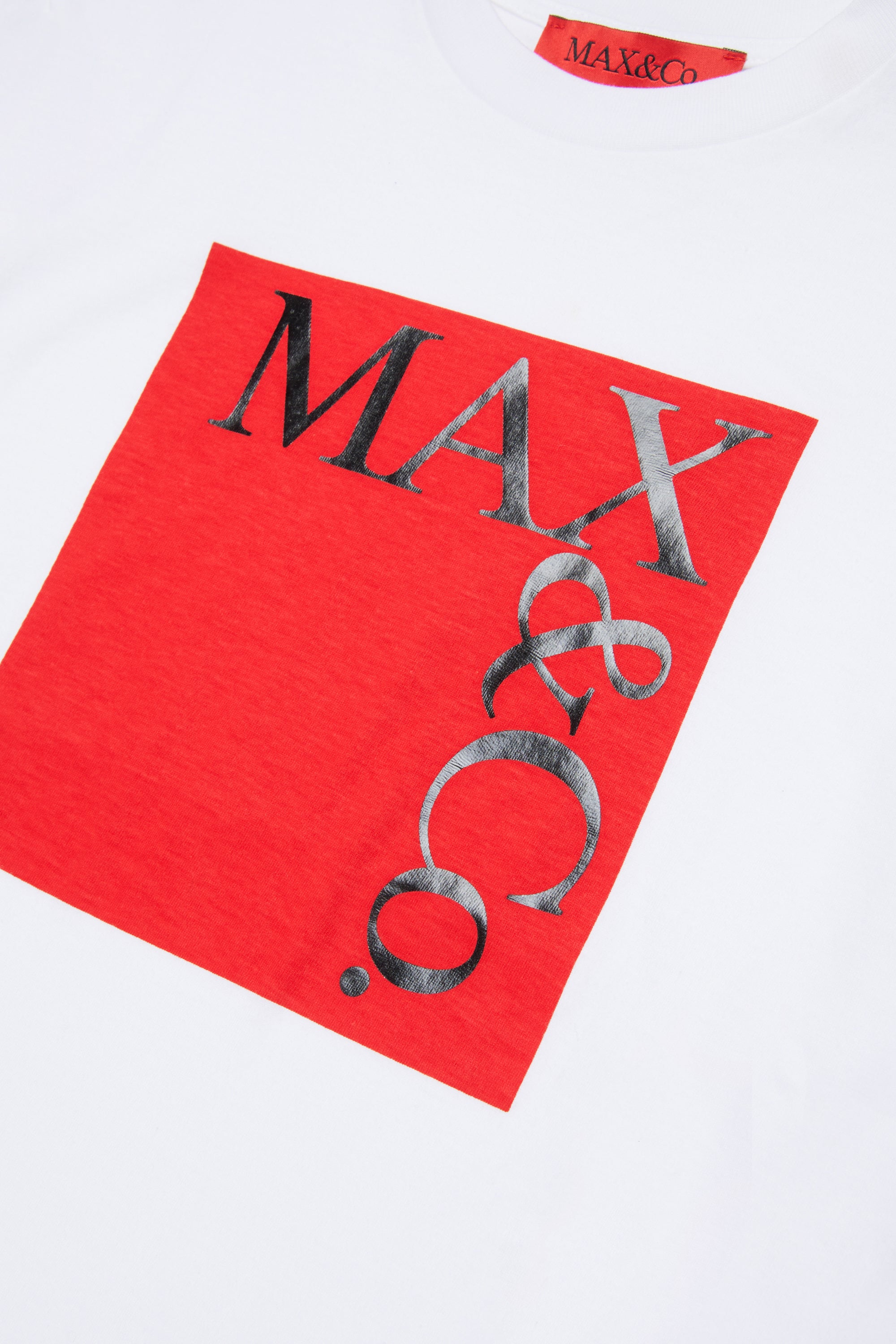 T-shirt Base Mx100 White + Print Red And Black MX0005MX057 MX10C MAX&CO. KIDS 