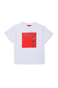 T-shirt Base Mx100 White + Print Red And Black