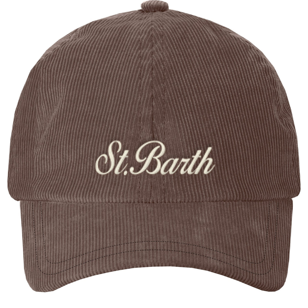 Cappello con visiera a coste marrone BASB0025 00128M MC2 SAINT BARTH 