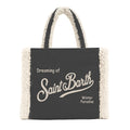 Borsa con bordi ricci nera