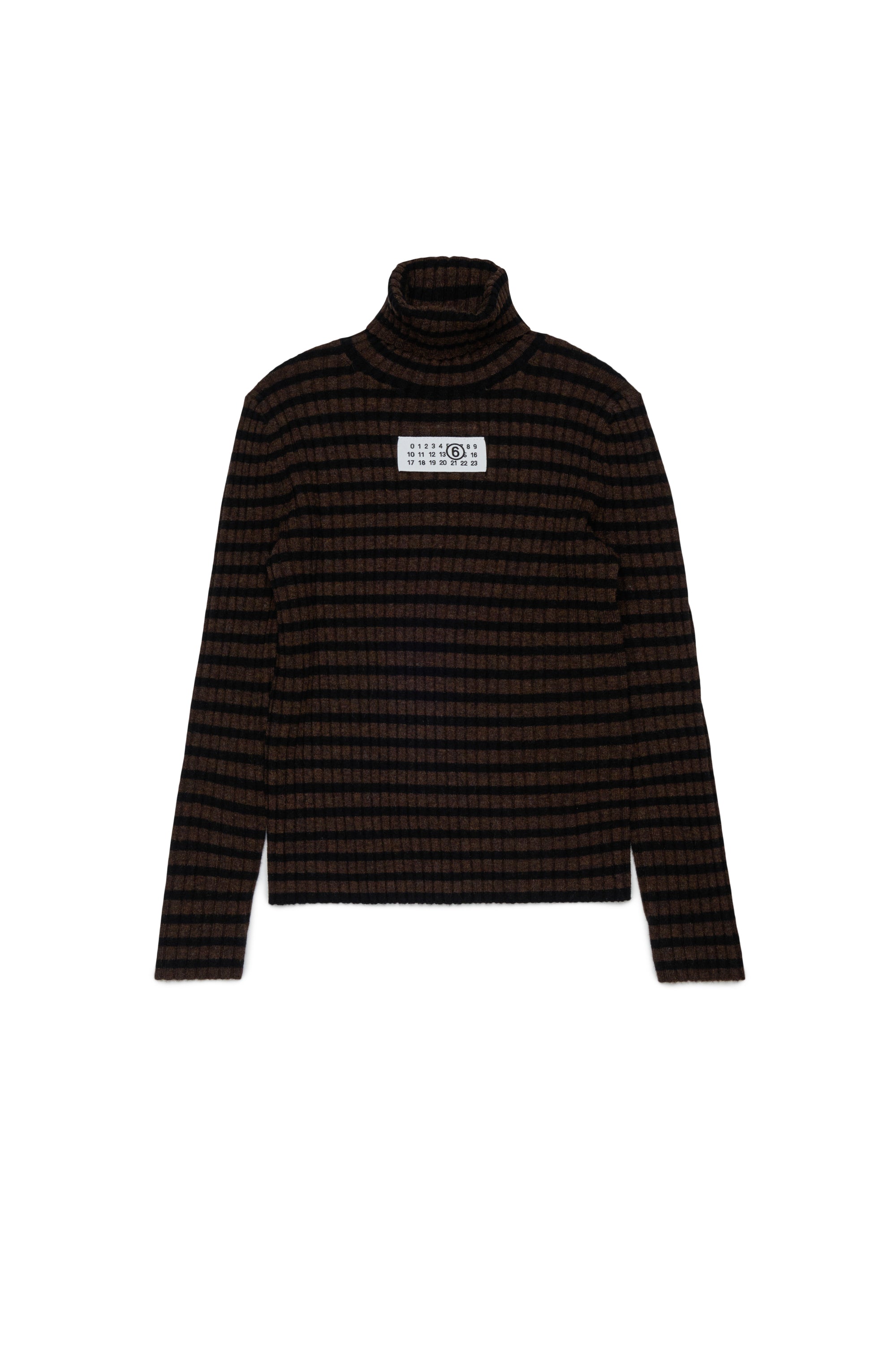 Maglione in Lana Striped Brown M61104MM08Y M6715 MM6 MAISON MARGIELA KIDS 