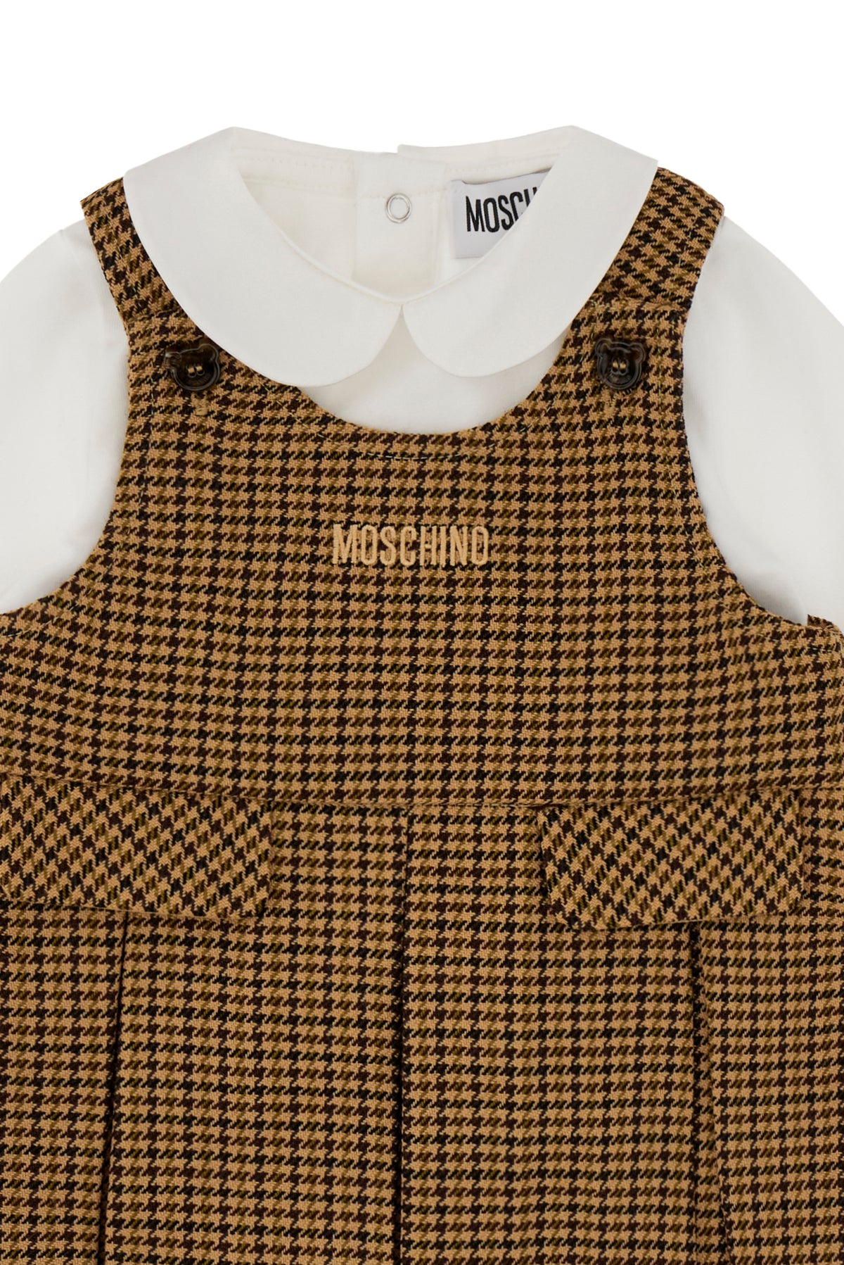 Blusa m/l + abito in lana Beige/brown MDK03NLZE11 86805 MOSCHINO KIDS 