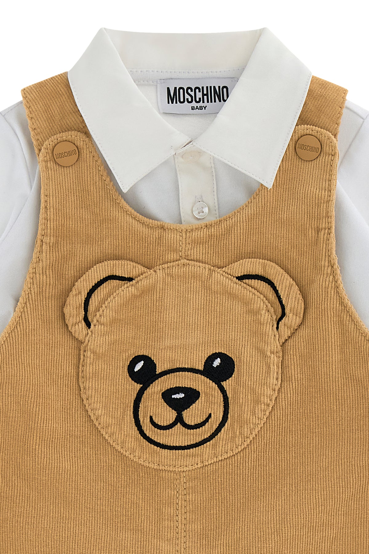 Polo + salopette Bear brown MUK05QLVC02 20351 MOSCHINO KIDS 