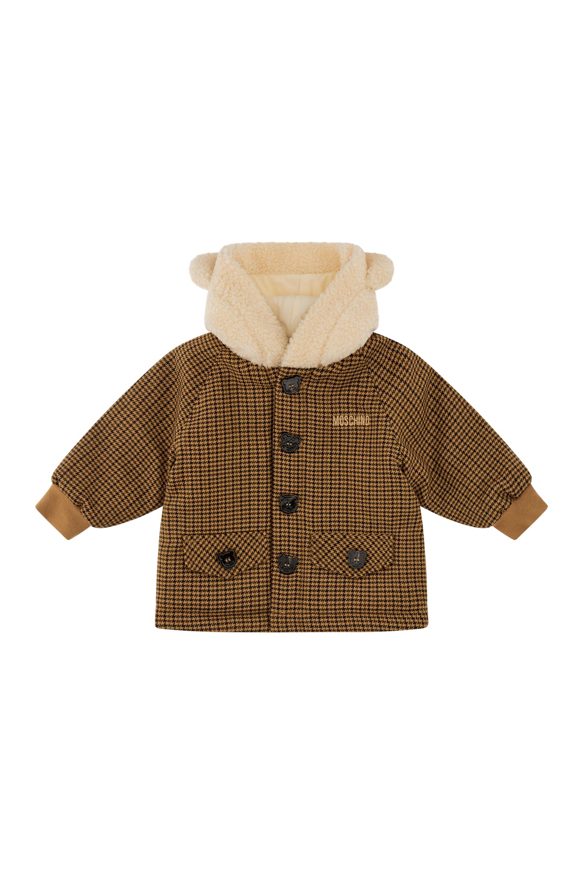 Giubbotto in lana Beige/brown MUS037LZE11 86805 MOSCHINO KIDS 