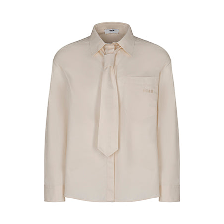 Poplin Shirt Girl Crema F6MSJGSI114 013 MSGM KIDS 
