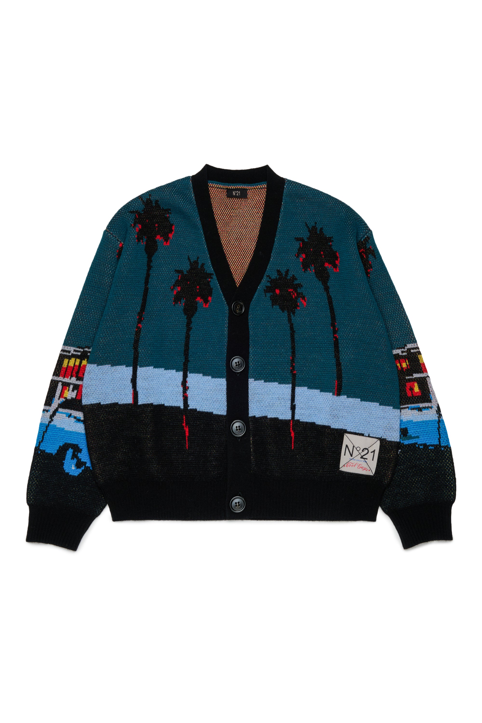 Cardigan in Lana Forest Green N210GWN0549 0N507 N21 KIDS 
