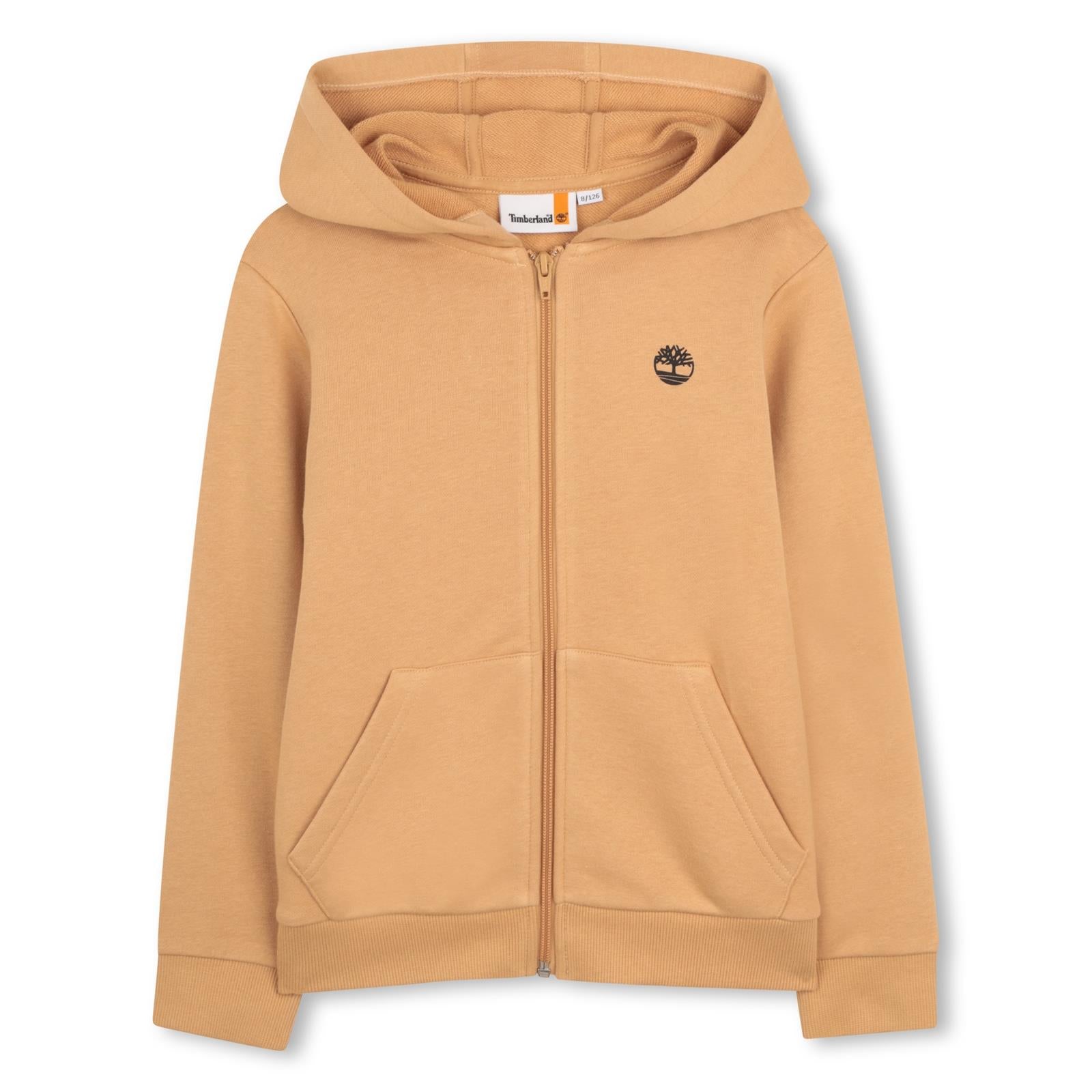 Cotton e polyester fleece con cappuccio cardigan, zip chiusura, davanti tasche, logo stampa on chest. T60973 230 TIMBERLAND KIDS 