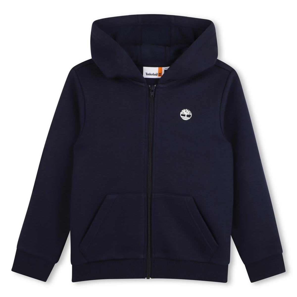 Cotton e polyester fleece con cappuccio cardigan, zip chiusura, davanti tasche, logo stampa on chest. T60973 849 TIMBERLAND KIDS 