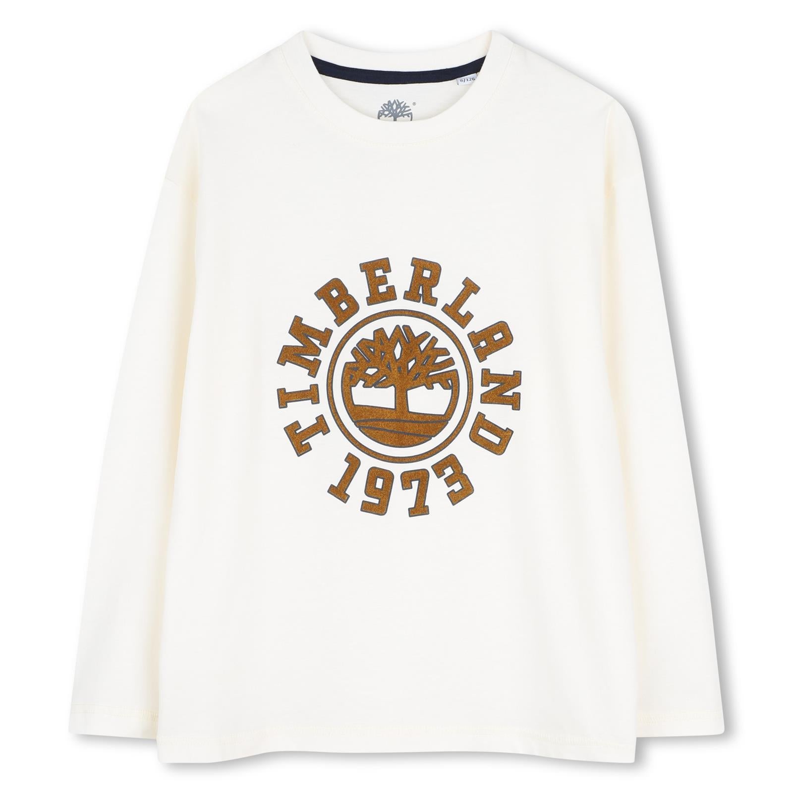100% cotton from organic farming jersey maniche lunghe t-shirt, flocking logo sul davanti. *relaxed fit* T61049 127 TIMBERLAND KIDS 
