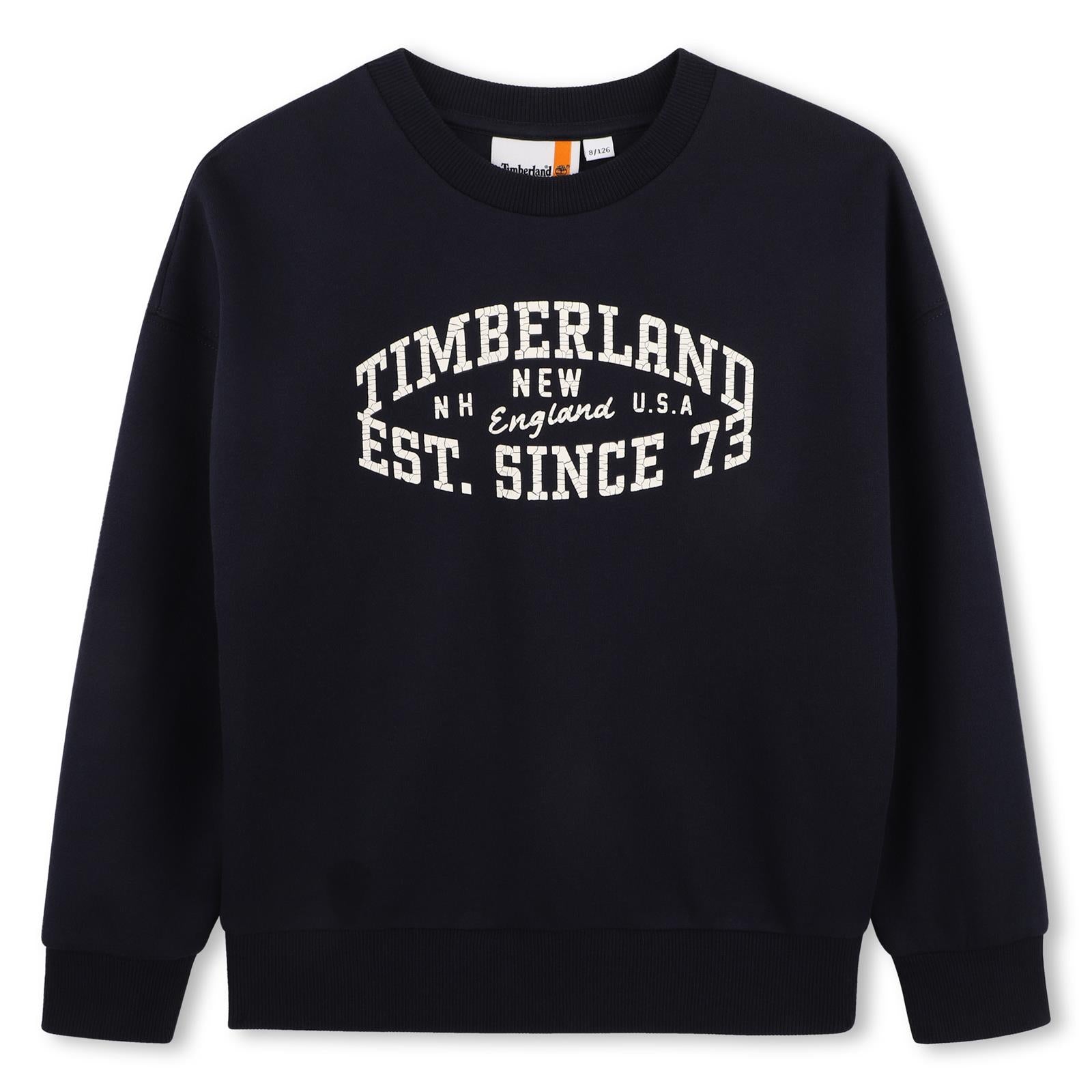 80% cotton from organic farming / 20% polyester brushed cotone garzato sweat-shirt, printed logo on davanti. T61063 849 TIMBERLAND KIDS 